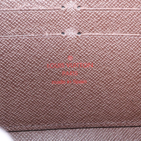 LOUIS VUITTON Damier Ebene Zippy Wallet Long Wallet N41661 LV Auth 206561