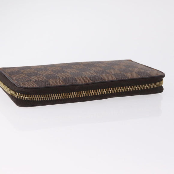 LOUIS VUITTON Damier Ebene Zippy Wallet Long Wallet N41661 LV Auth 206561