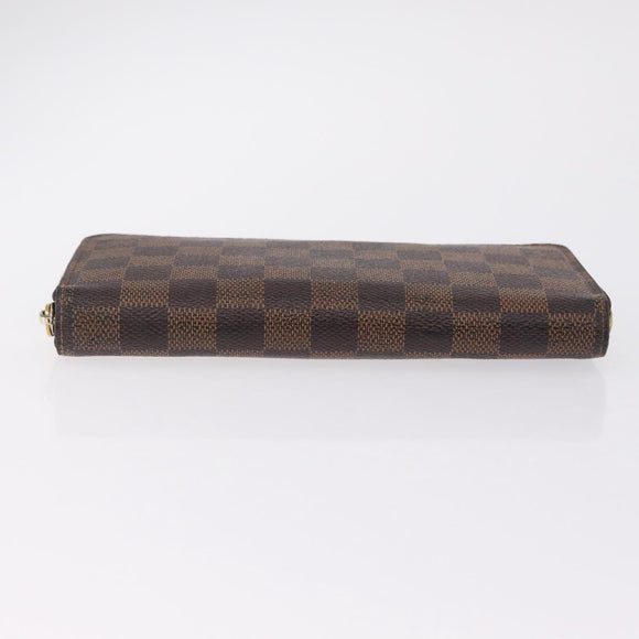 LOUIS VUITTON Damier Ebene Zippy Wallet Long Wallet N41661 LV Auth 206561
