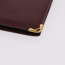 Cartier Billfold Leather Bordeaux Gold Auth 206564A-10