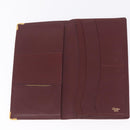 Cartier Billfold Leather Bordeaux Gold Auth 206564A-13