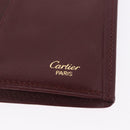 Cartier Billfold Leather Bordeaux Gold Auth 206564A-14