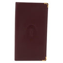 Cartier Billfold Leather Bordeaux Gold Auth 206564A-2