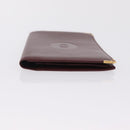 Cartier Billfold Leather Bordeaux Gold Auth 206564A-7