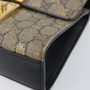 GUCCI GG Supreme Padlock Chain Shoulder Bag PVC Beige Gold 409487 Auth 206567-11