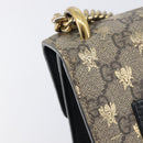 GUCCI GG Supreme Padlock Chain Shoulder Bag PVC Beige Gold 409487 Auth 206567-15