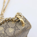 GUCCI GG Supreme Padlock Chain Shoulder Bag PVC Beige Gold 409487 Auth 206567-17
