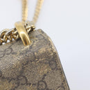 GUCCI GG Supreme Padlock Chain Shoulder Bag PVC Beige Gold 409487 Auth 206567-18
