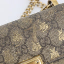 GUCCI GG Supreme Padlock Chain Shoulder Bag PVC Beige Gold 409487 Auth 206567-19