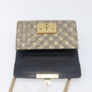 GUCCI GG Supreme Padlock Chain Shoulder Bag PVC Beige Gold 409487 Auth 206567-20
