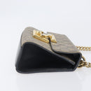 GUCCI GG Supreme Padlock Chain Shoulder Bag PVC Beige Gold 409487 Auth 206567-4
