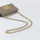 GUCCI GG Supreme Padlock Chain Shoulder Bag PVC Beige Gold 409487 Auth 206567-7