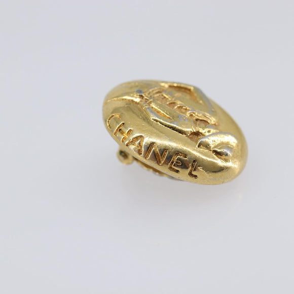 CHANEL Earring Metal Gold CC Auth 206568M