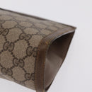 GUCCI GG Supreme Web Sherry Line Clutch Bag PVC Beige Gold 89 01 033 Auth 206572-11
