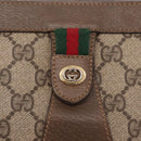 GUCCI GG Supreme Web Sherry Line Clutch Bag PVC Beige Gold 89 01 033 Auth 206572-12