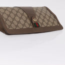 GUCCI GG Supreme Web Sherry Line Clutch Bag PVC Beige Gold 89 01 033 Auth 206572-6