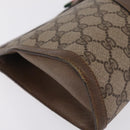 GUCCI GG Supreme Web Sherry Line Clutch Bag PVC Beige Gold 89 01 033 Auth 206572-8