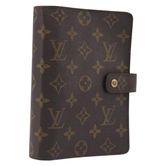 LOUIS VUITTON Monogram Agenda MM Day Planner Cover R20105 LV Auth 206573