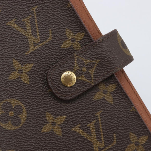 LOUIS VUITTON Monogram Agenda MM Day Planner Cover R20105 LV Auth 206573