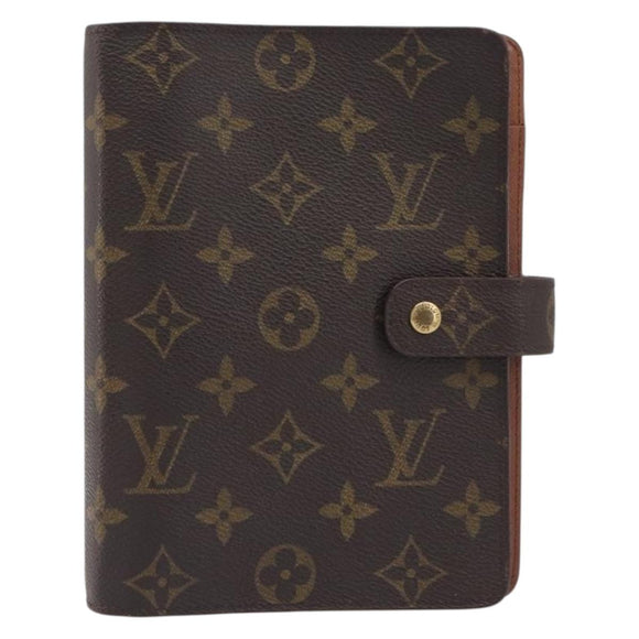 LOUIS VUITTON Monogram Agenda MM Day Planner Cover R20105 LV Auth 206573