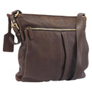 PRADA Shoulder Bag Leather Brown Gold Auth 206575-1