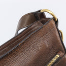 PRADA Shoulder Bag Leather Brown Gold Auth 206575-16