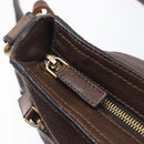 PRADA Shoulder Bag Leather Brown Gold Auth 206575-18