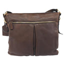 PRADA Shoulder Bag Leather Brown Gold Auth 206575-2