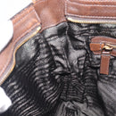 PRADA Shoulder Bag Leather Brown Gold Auth 206575-23