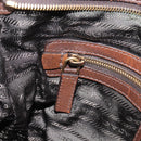 PRADA Shoulder Bag Leather Brown Gold Auth 206575-24