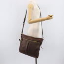 PRADA Shoulder Bag Leather Brown Gold Auth 206575-28