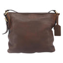PRADA Shoulder Bag Leather Brown Gold Auth 206575-3