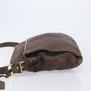 PRADA Shoulder Bag Leather Brown Gold Auth 206575-5