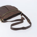 PRADA Shoulder Bag Leather Brown Gold Auth 206575-7