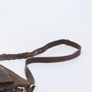 PRADA Shoulder Bag Leather Brown Gold Auth 206575-8