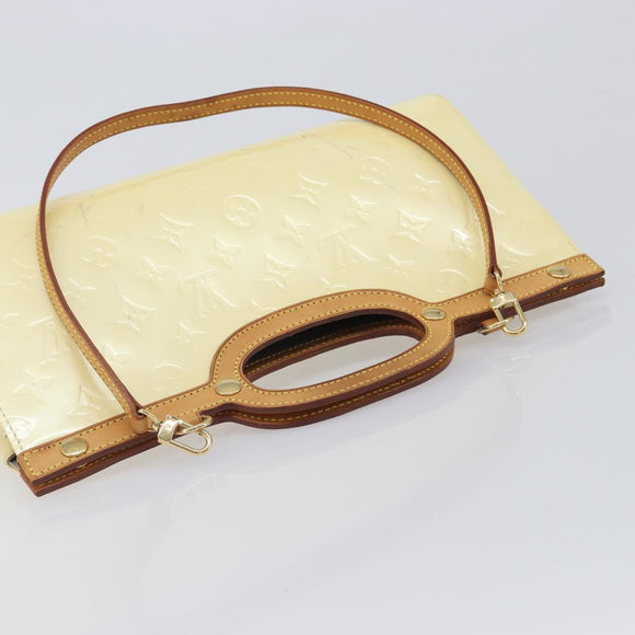 LOUIS VUITTON Monogram Vernis Roxbury Drive Hand Bag Perle M91374 LV Auth 206602