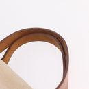 HERMES Kabak Elan PM Hand Bag Canvas Beige Silver Auth 206603V-17