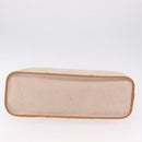 HERMES Kabak Elan PM Hand Bag Canvas Beige Silver Auth 206603V-8