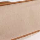 HERMES Kabak Elan PM Hand Bag Canvas Beige Silver Auth 206603V-18