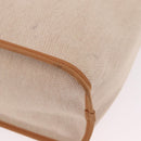 HERMES Kabak Elan PM Hand Bag Canvas Beige Silver Auth 206603V-20