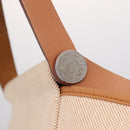 HERMES Kabak Elan PM Hand Bag Canvas Beige Silver Auth 206603V-24