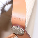HERMES Kabak Elan PM Hand Bag Canvas Beige Silver Auth 206603V-12