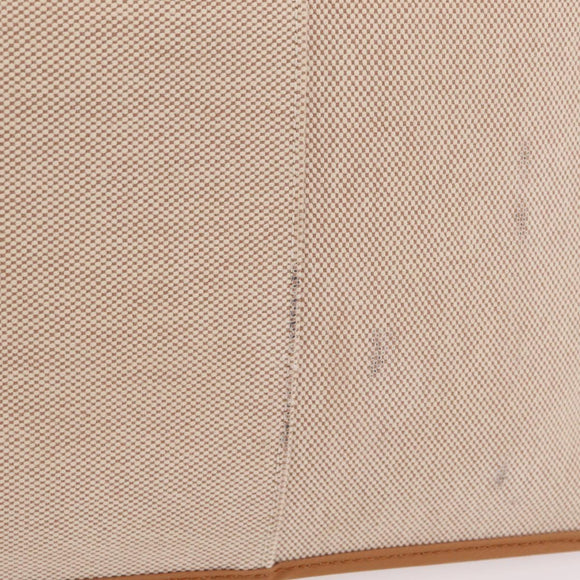 HERMES Kabak Elan PM Hand Bag Canvas Beige Silver Auth 206603V