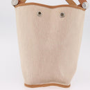 HERMES Kabak Elan PM Hand Bag Canvas Beige Silver Auth 206603V-6