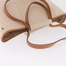 HERMES Kabak Elan PM Hand Bag Canvas Beige Silver Auth 206603V-14