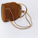 Christian Dior Canage Backpack Suede Brown Gold Tone Auth 206604-10
