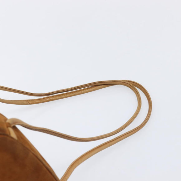 Christian Dior Canage Backpack Suede Brown Gold Tone Auth 206604