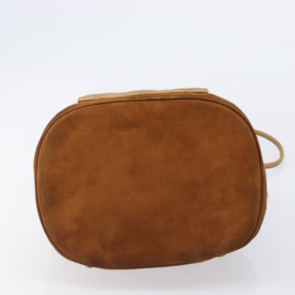 Christian Dior Canage Backpack Suede Brown Gold Tone Auth 206604