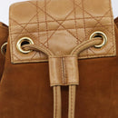 Christian Dior Canage Backpack Suede Brown Gold Tone Auth 206604-18