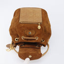 Christian Dior Canage Backpack Suede Brown Gold Tone Auth 206604-20